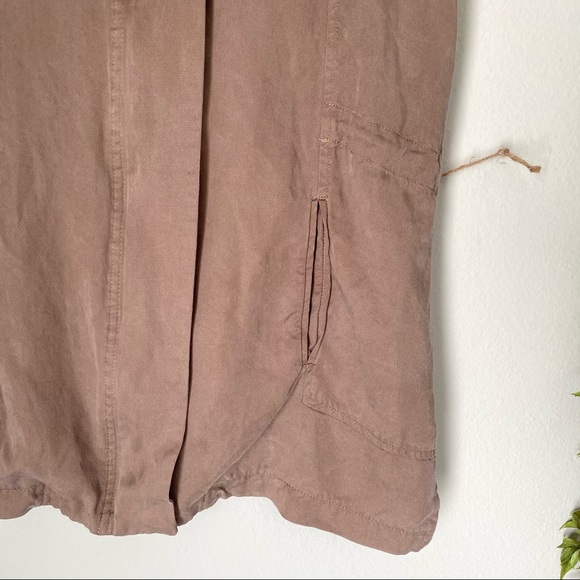 BB Dakota Hidden Zipper Hooded Khaki Utility Vest - Picture 8 of 13